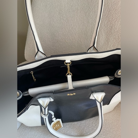 Lauren Ralph Lauren Black and white large leather Tote NWOT - Picture 8 of 10